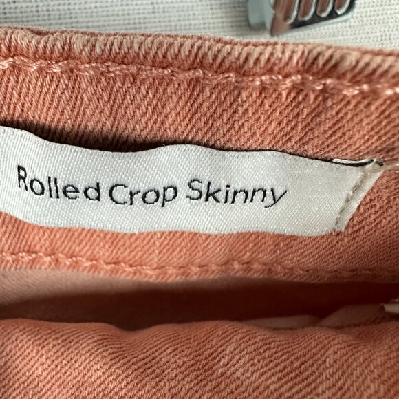 JESSICA SIMPSON WOMEN'S PINK ROLL CROP SKINNY MID RISE CASUAL STRETCH JEANS 4/27 - Picture 4 of 10